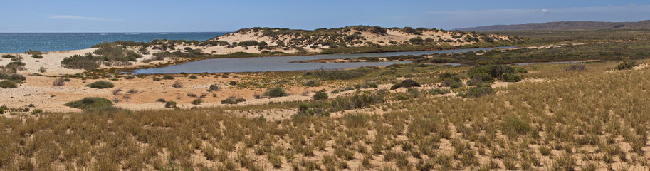 Panoramic view of Bloodwood Creek in Cape Range National Park, Western Australia, Australia
