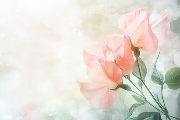 Obraz premium Delicate pastel flowers in a soft, diffused light.