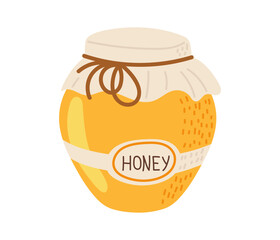 Delicious honey jar with a simple design on a clean background