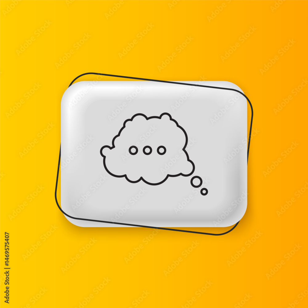 Aufkleber black speech bubble chat icon isolated on yellow background. message icon. communication or comment 