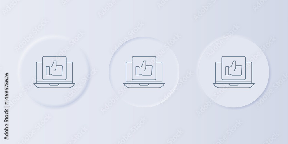 Poster grey hand like icon isolated on grey background. set icons in square buttons. vector