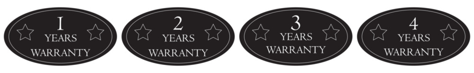 Elipse Style Warranty Options in Black and White Vector Illustration