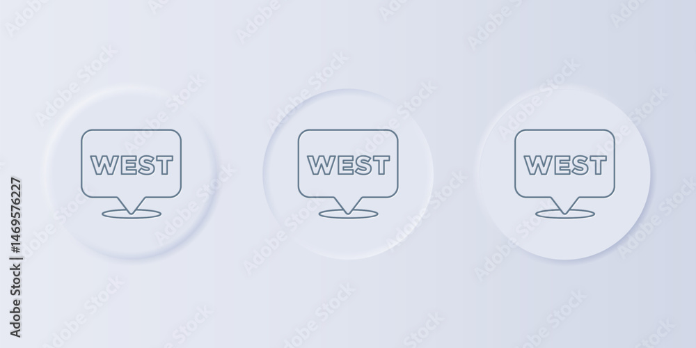 Poster grey pointer to wild west icon isolated on grey background. western signboard, message board, signpo