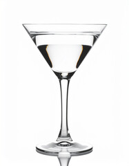 glass of martini on white background