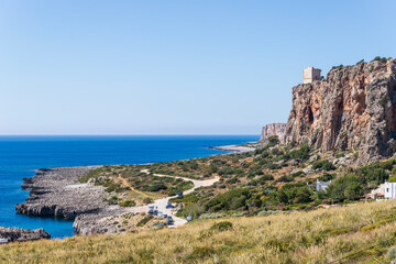 Sunset at Monte Cofano natural reserve, Sicily, Italy