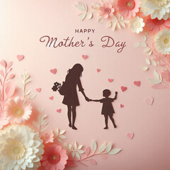 Mother day mother's day love silhouette design 