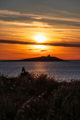 Sunset behind Isola delle Femmine, Terrasini, Sicily, Italy
