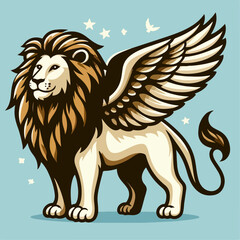 vector illustration of a lion with wigs