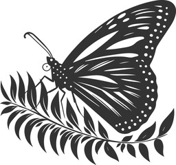 Silhouette of a monarch butterfly vector