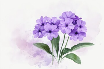 Delicate purple flower cluster illustration on soft background.