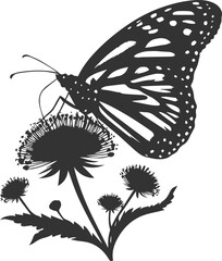 Silhouette of a monarch butterfly vector
