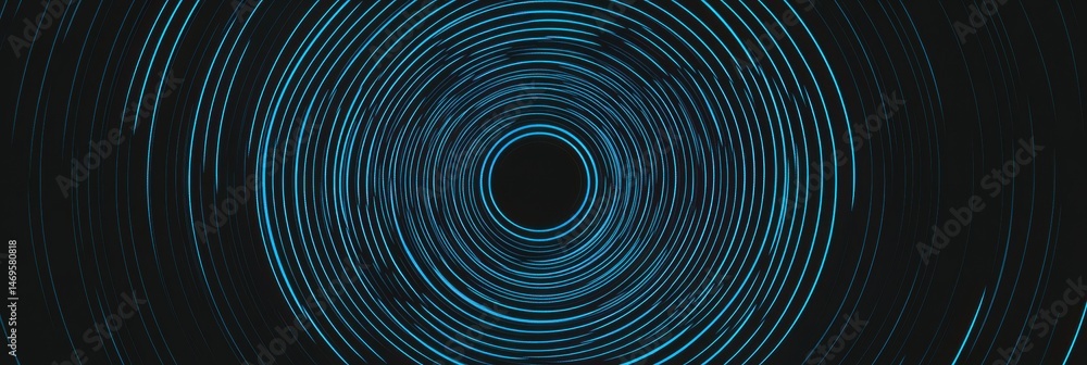 Poster futuristic abstract geometric patterns with blue tones creating a mesmerizing visual experience