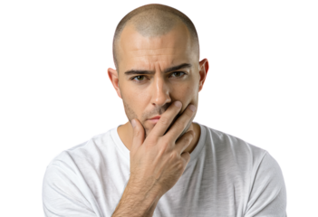 Man Thinking, Isolated Transparent Background