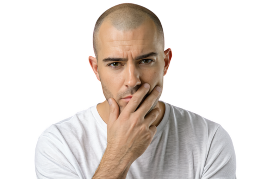 Man Thinking, Isolated Transparent Background