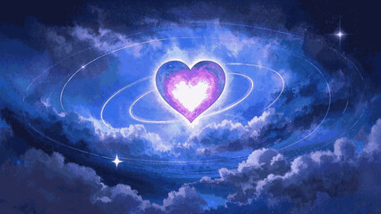 Stardust Hearts universe represents love isolated watercolor vector illustration svg © Arun168