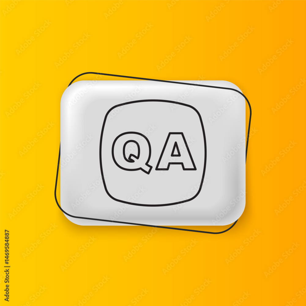 Poster black speech bubbles with question and answer icon isolated on yellow background. q and a symbol. fa