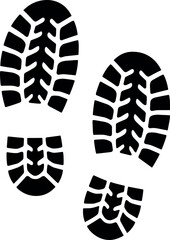 Bootprint vector black silhouette print design