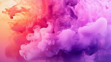 Fototapeta premium Mysterious purple clouds adorned with a touch of yellow smoke.