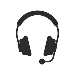 Headset icon in flat style. Earphone vector illustration on isolated background. Headphone sign business concept.