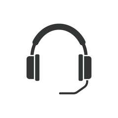 Headset icon in flat style. Earphone vector illustration on isolated background. Headphone sign business concept.