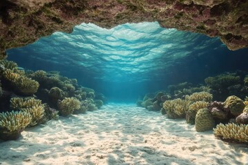 A healthy coral reef ecosystem filled with abundant marine life