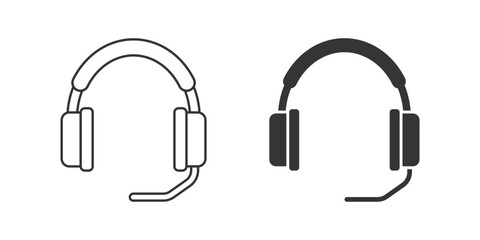 Headset icon in flat style. Earphone vector illustration on isolated background. Headphone sign business concept.