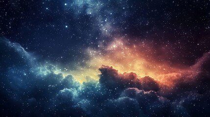 Fototapeta premium A mesmerizing night sky filled with shining stars beckons us to explore the cosmos.