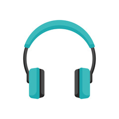 Headset icon in flat style. Earphone vector illustration on isolated background. Headphone sign business concept.