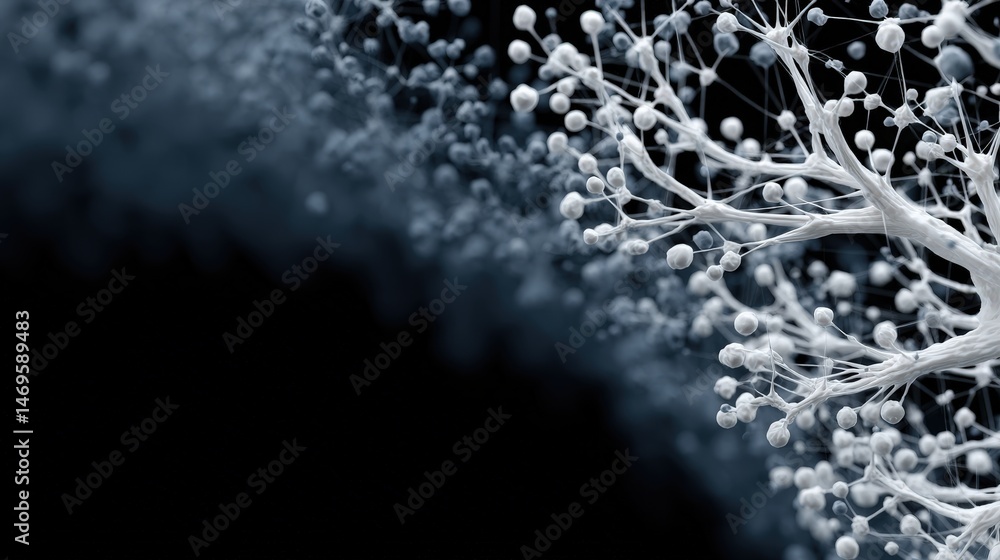 Aufkleber Intricate representation of neurons and neural network connections in an abstract style against a soft background