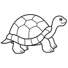 Modern Tortoise One-Line Art