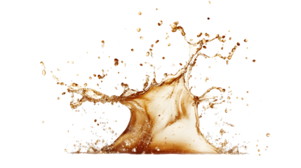 Vibrant Coke Splash Isolated on Transparent Background - Refreshing Drink Splash in Motion