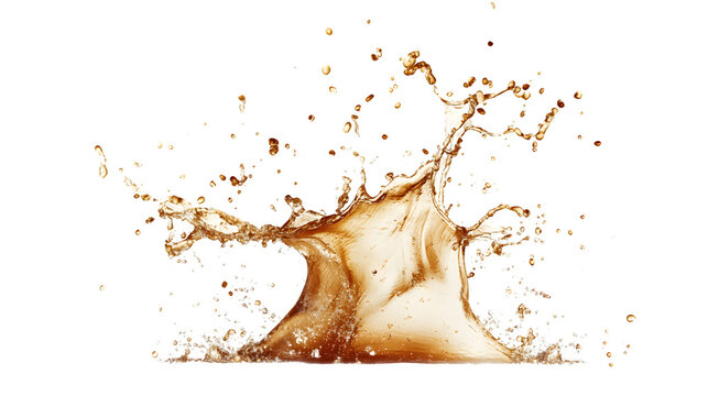 Vibrant Coke Splash Isolated on Transparent Background - Refreshing Drink Splash in Motion
