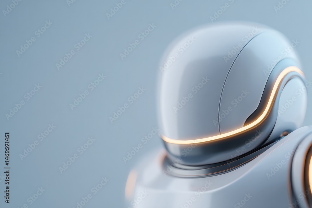 Poster close-up of modern ai and robotics components with sleek metallic designs emphasizing innovation