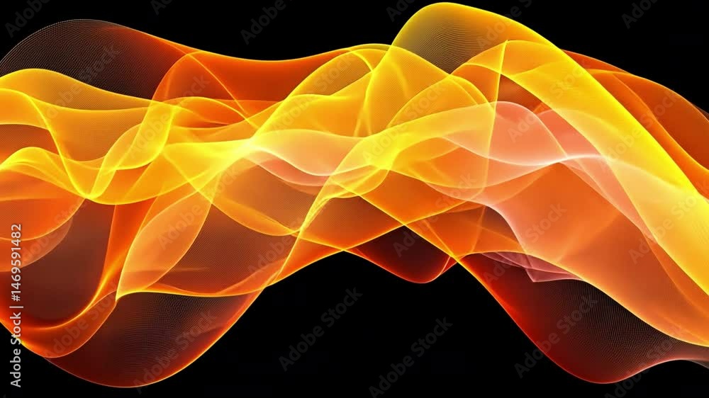 Poster colorful abstract waves dynamic energy and movement in digital art design with vibrant shades of ora