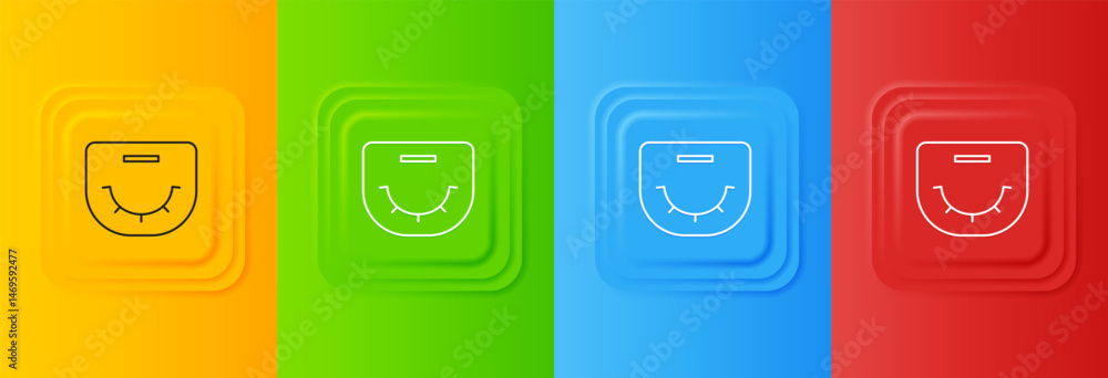 Aufkleber white poker table icon isolated on colorful background. set icons in square buttons. vector