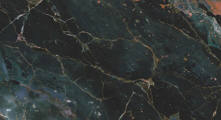 Dark green marble texture background with golden veins, natural stone pattern, elegant luxurious surface, abstract design for interior design, wallpaper