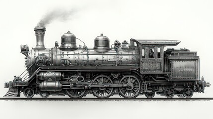Obraz premium Vintage Steam Locomotive: A Majestic Iron Horse