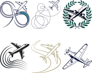 vector design with airplain for graphic designer