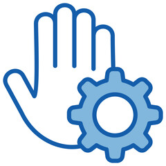 Intervention Blue White Icon