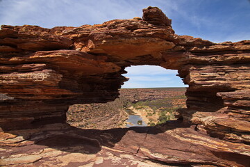 View of Murchison River through the Nature's Window in Kalbarri National Park, Western Australia, Australia
