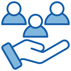 Public Interest Blue White Icon