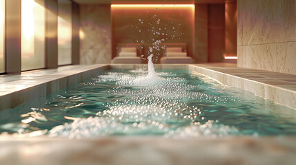 Pool with effervescent bubbles creating a champagne effect