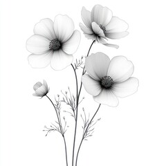 Delicate monochrome floral design