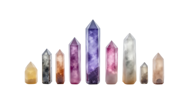 Colorful crystals in a harmonious arrangement.