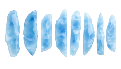 Set of blue abstract shapes for design projects.