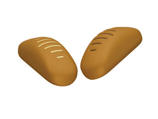 bread icon 3d illustration render