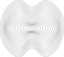 Abstract topographic pattern organic shape. Wavy rippled concentric circles. Circular fluid contour geographic liquid element.