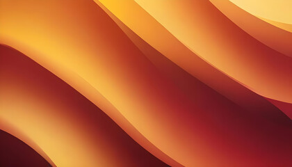 An abstract image featuring smooth, flowing waves of warm orange, amber, and reddish hues, creating a soft, vibrant, and energetic background.
