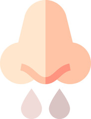 runny nose illustration on a white background     