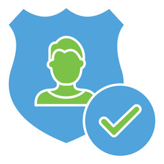 Verified User Identity Icon Showing Shield, Person And Confirmation Checkmark